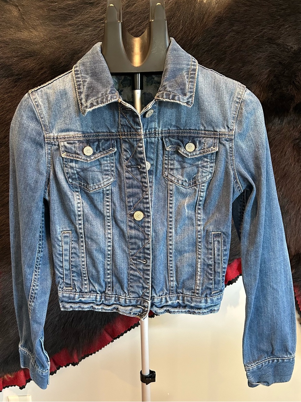 Aeropostale Y2K Women's Blue Denim Jacket Slight Crop Sz M